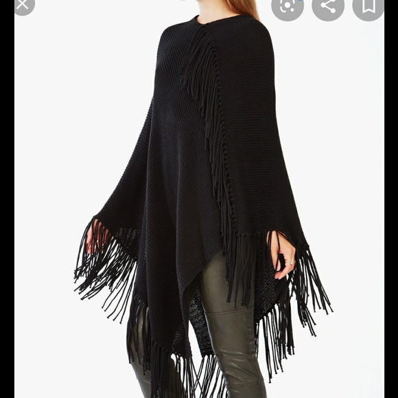 BCBGMaxAzria Jackets & Blazers - Nwt Bcbqmaxazria fringe poncho shawl/ one size